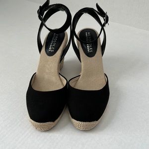 Aerosoles, Martha Stewart, Meadow, Black Fabric, espadrilles,Size 7.5, New w/box